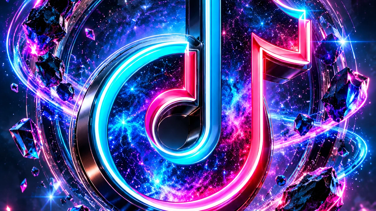 Logo TikTok futurista galáctico, portada de Pack Batallero Tik Tok